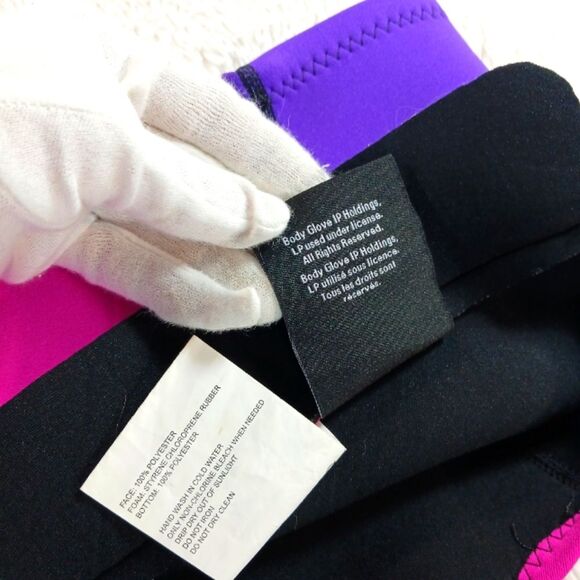 NWOT Body Glove Child Size L Short Arm Springsuit Wetsuit Pink Violet Zip Surf - Picture 5 of 9